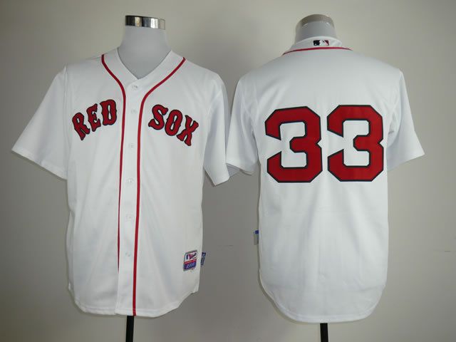 Men Boston Red Sox #33 Varitek White MLB Jerseys->boston red sox->MLB Jersey